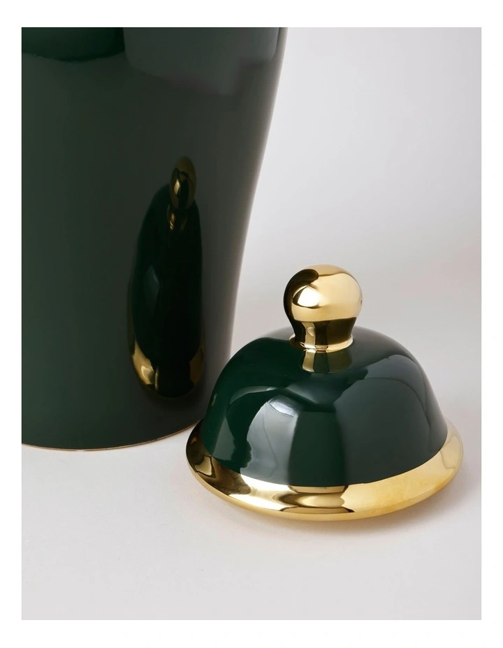 Plain Glass Ginger Jar 45cm in Green image 2