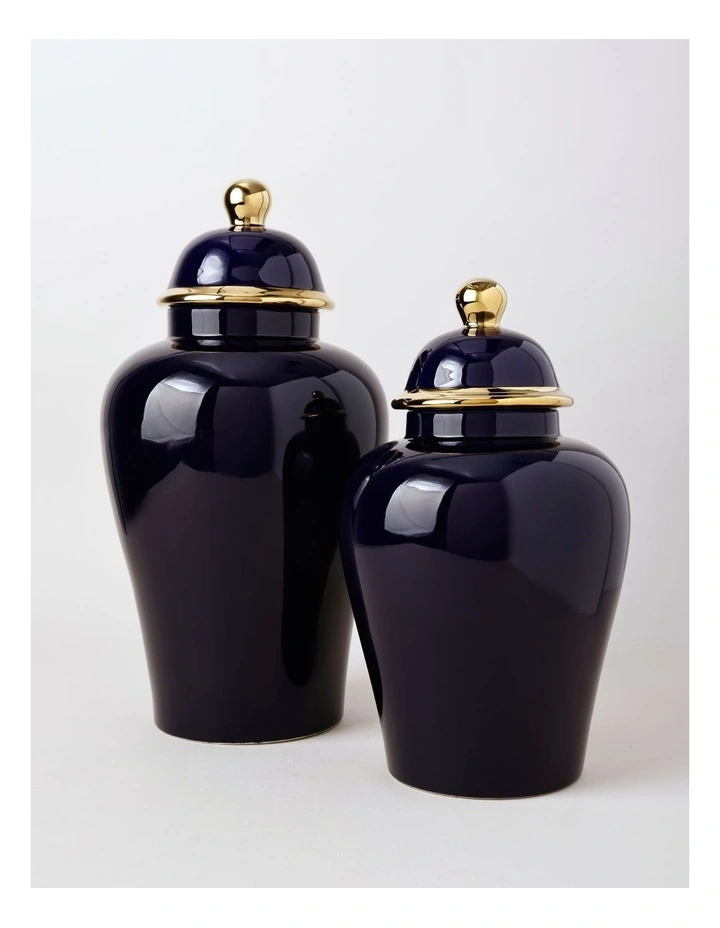 Plain Glass Ginger Jar 36cm in Blue image 3