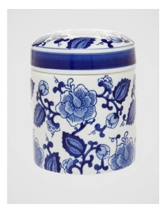 Hand-Painted Ginger Cylindrical Canister 12x15cm