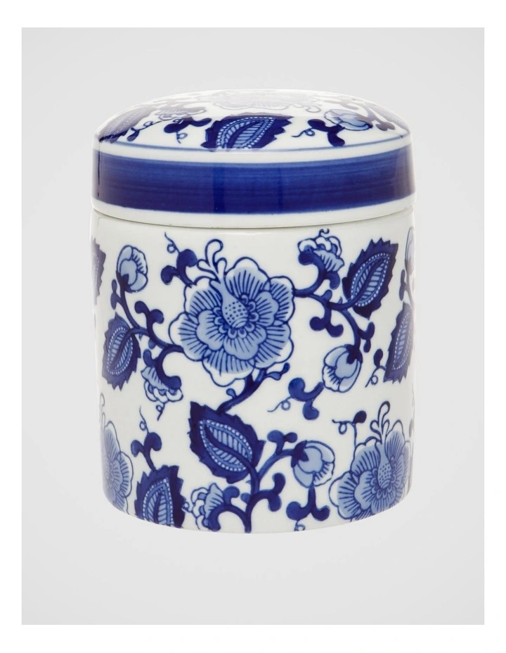 Hand-Painted Ginger Cylindrical Canister 12x15cm image 1