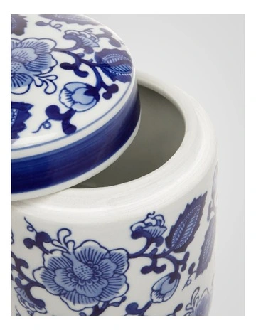 Hand-Painted Ginger Cylindrical Canister 12x15cm