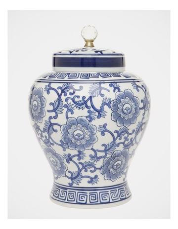 Hand-Painted Ginger Cylindrical Canister 12x15cm