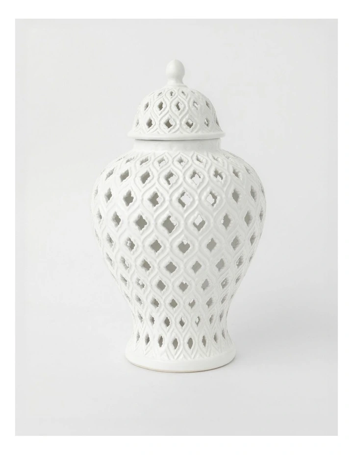 Marcella Ginger Jar 33cm in White image 1