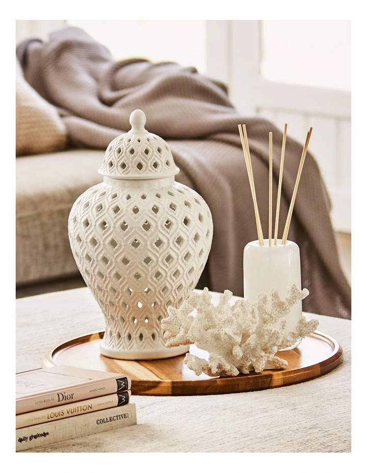 Marcella Ginger Jar 33cm in White image 2