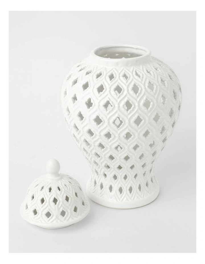 Marcella Ginger Jar 33cm in White image 3