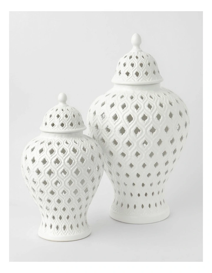 Marcella Ginger Jar 33cm in White image 5