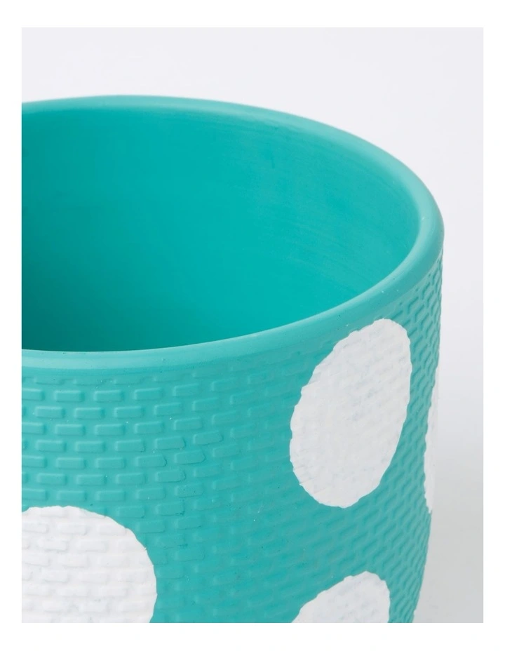 Vue Rubberised Planter Pot 15.5x18cm in Green/White MYER