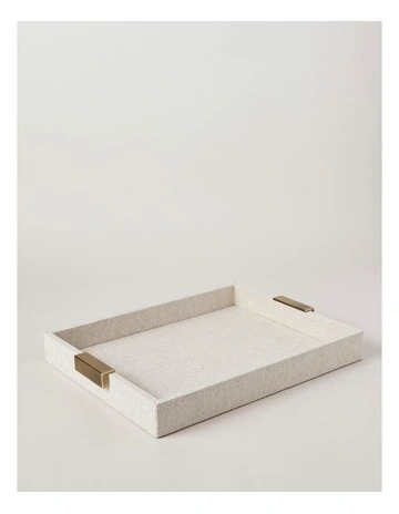 Pacific Linen Look Tray 40cm in Beige