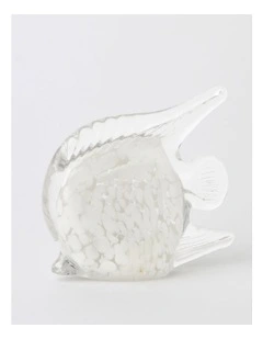 Pyremont Glass Fish Sculpture 14cm in White