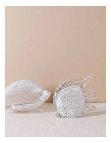 Pyremont Glass Fish Sculpture 14cm in White