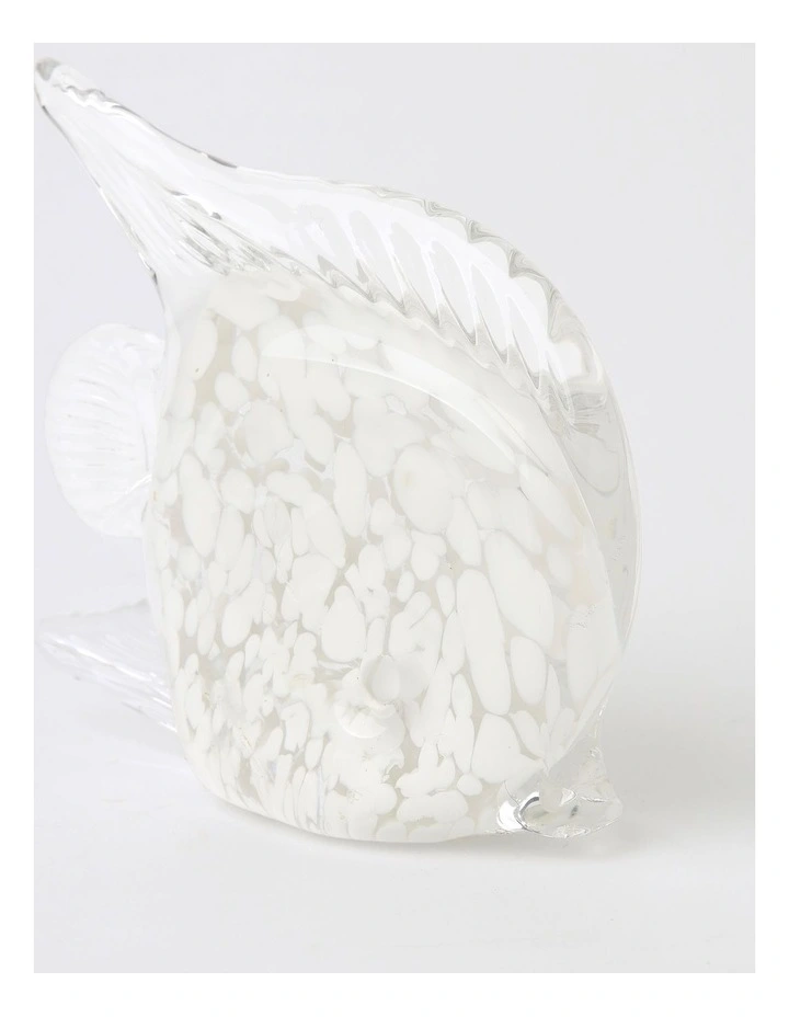 Pyremont Glass Fish Sculpture 14cm in White image 3