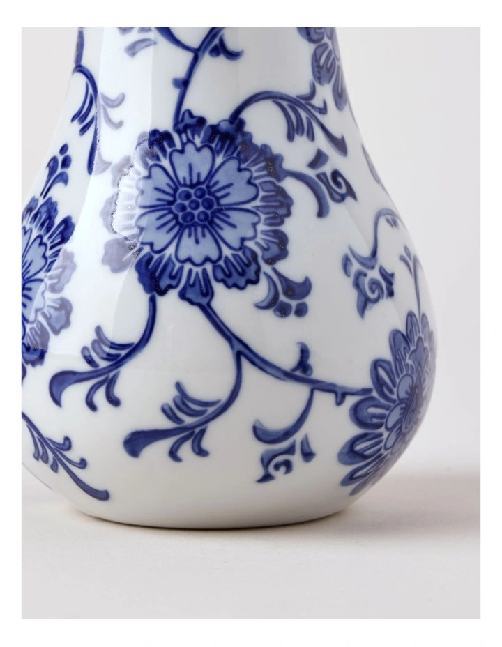 Hand Painted Porcelain Pear Sculpture 10x15cm in Blue image 2