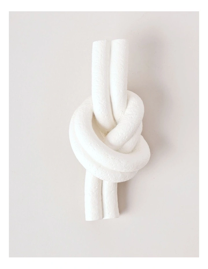 Parramatta Polyresin Rope and Knot Object 20cm in White image 1