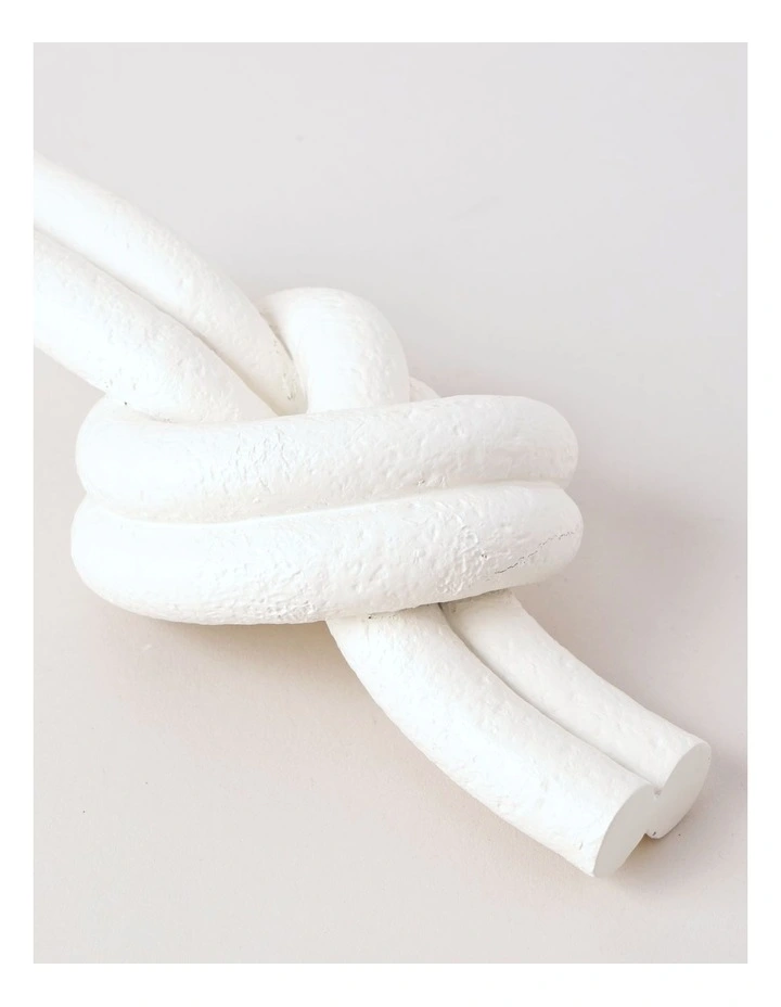 Parramatta Polyresin Rope and Knot Object 20cm in White image 2