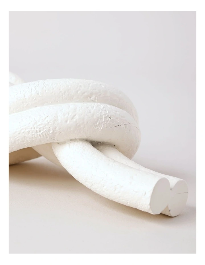 Parramatta Polyresin Rope and Knot Object 20cm in White image 3