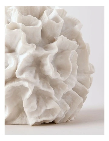 Atolle Ceramic Round Coral Object in White 10cm