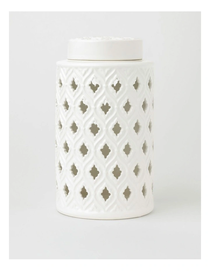 Marcella Ginger Canister 26cm in White image 1