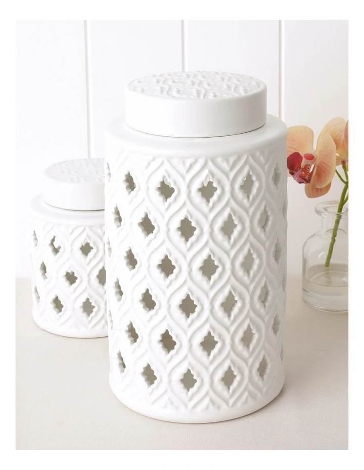 Marcella Ginger Canister 26cm in White image 2