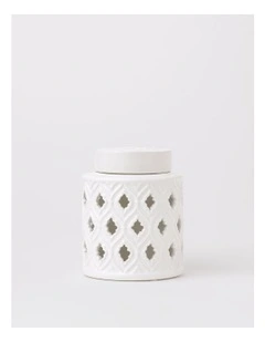 Marcella Ginger Canister 15cm in White