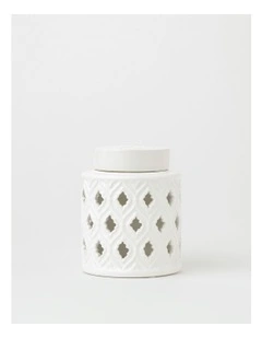 Marcella Ginger Canister 15cm in White