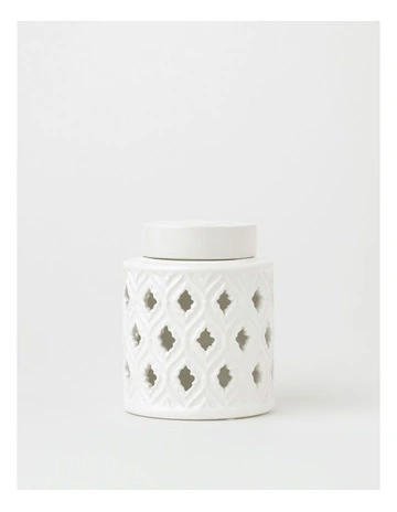 Marcella Ginger Canister 15cm in White