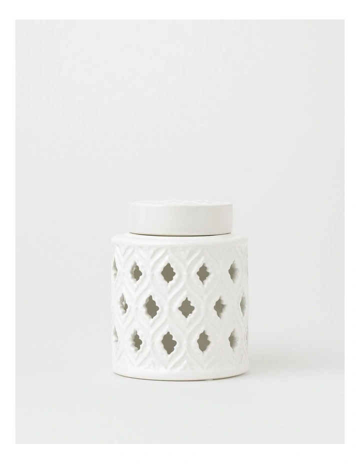 Marcella Ginger Canister 15cm in White image 1