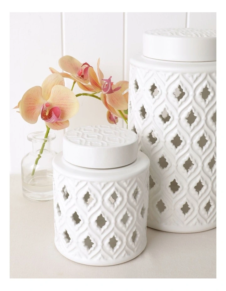 Marcella Ginger Canister 15cm in White image 2