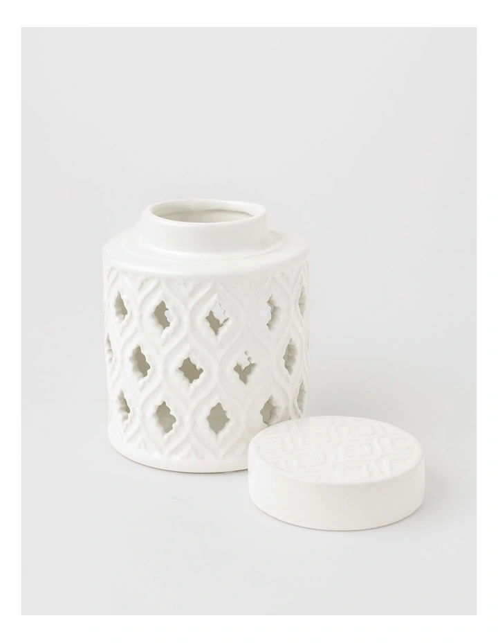 Marcella Ginger Canister 15cm in White image 4