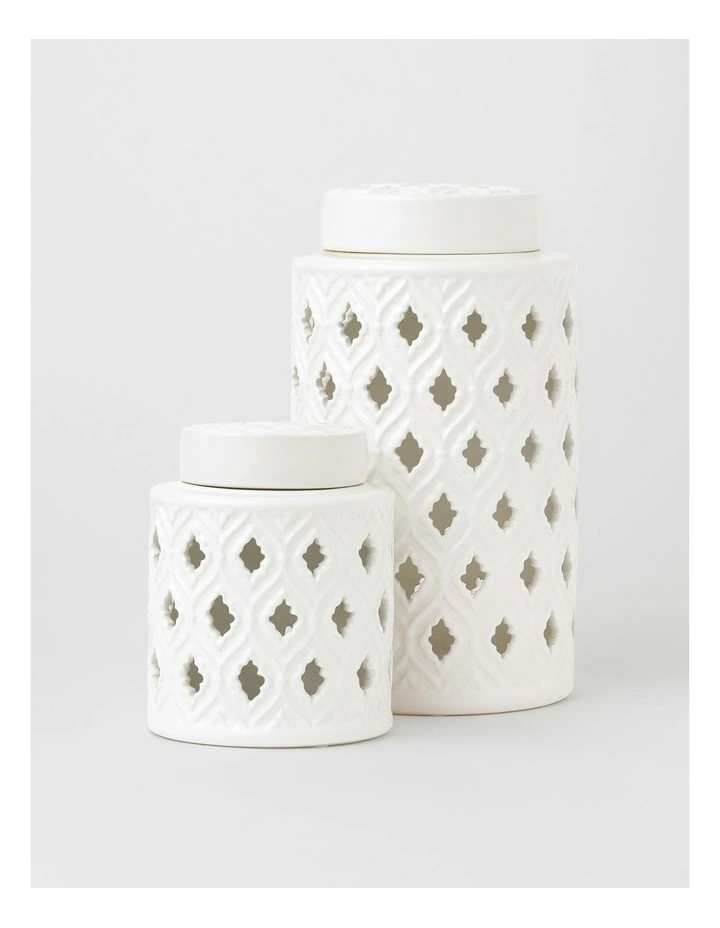 Marcella Ginger Canister 15cm in White image 5