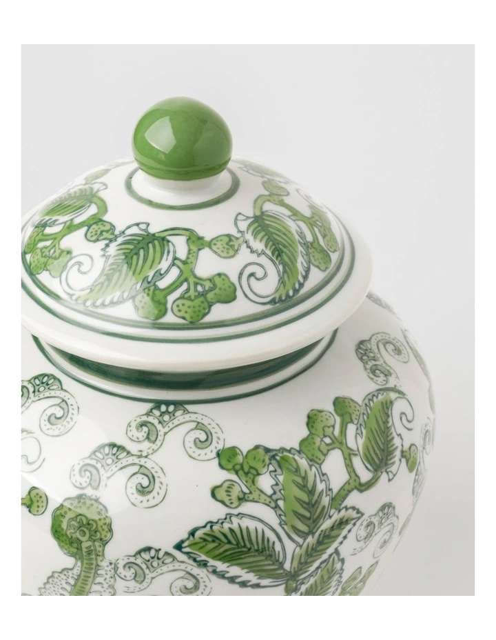 Hand Painted Ginger Jar 24cm in Green image 4