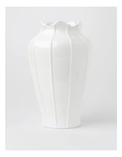Forde Ceramic Vase 30cm in White