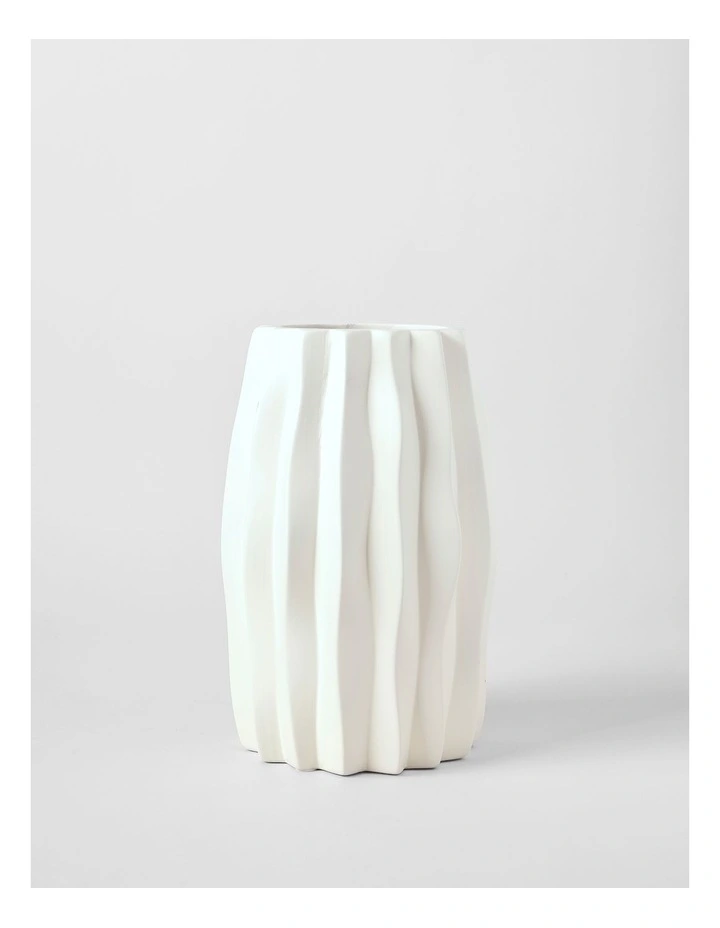 Ballina Ceramic Vase 30cm in White image 1