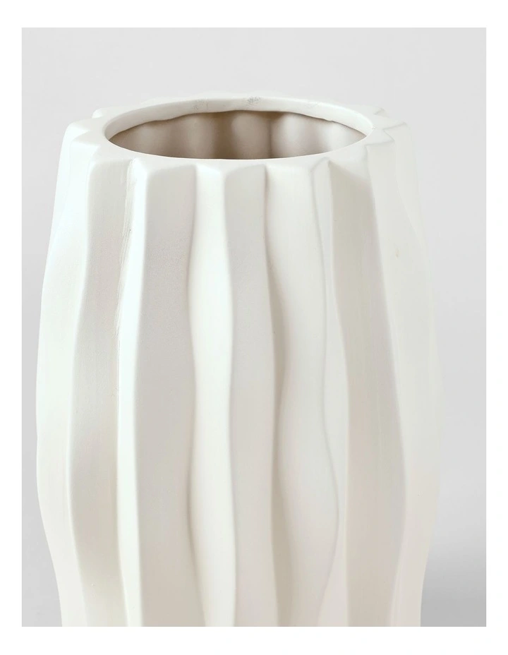 Ballina Ceramic Vase 30cm in White image 3