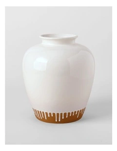 Nirimba Glazed Ceramic Vase 30cm in Beige