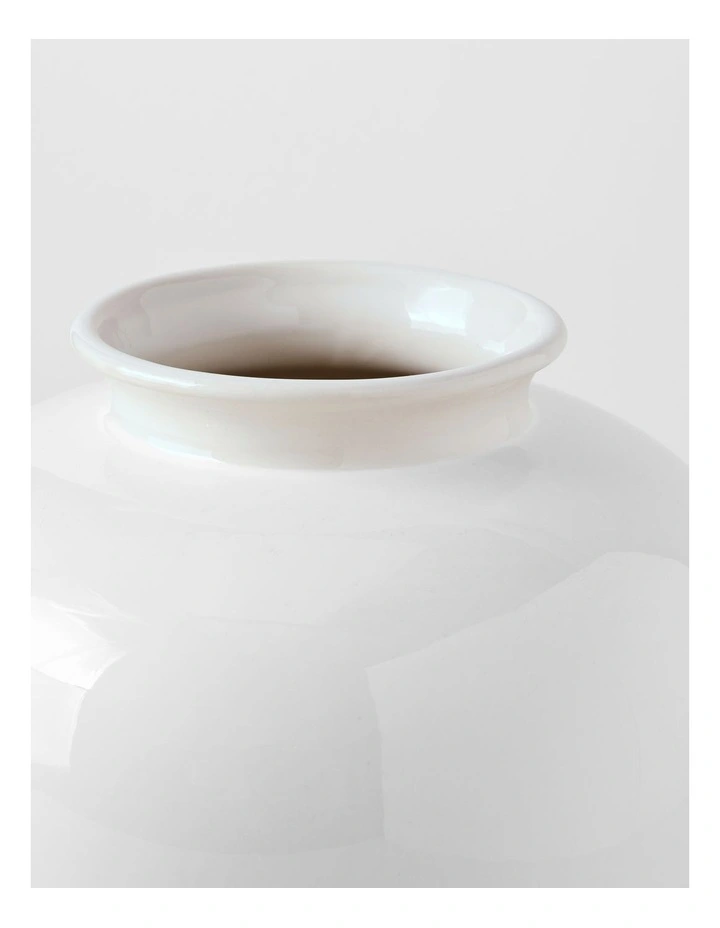 Nirimba Glazed Ceramic Vase 30cm in Beige image 4