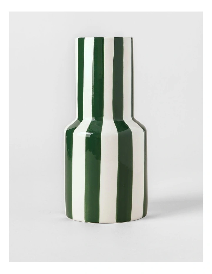 Robbie Striped Vase 28cm in Green image 1