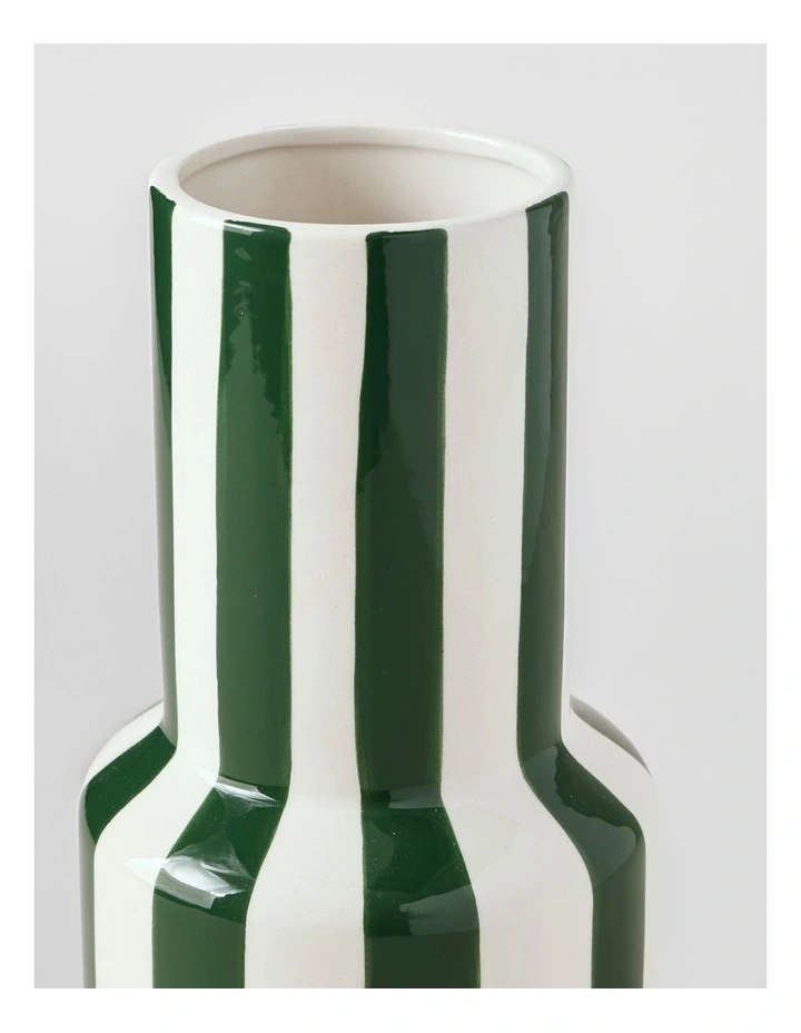 Robbie Striped Vase 28cm in Green image 3