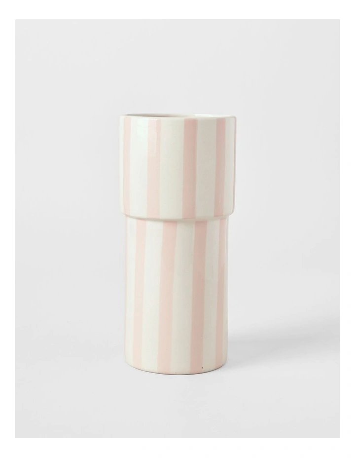 Robbie Striped Vase 24cm in Pink image 1