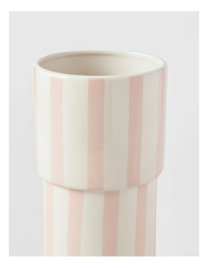Robbie Striped Vase 24cm in Pink image 3