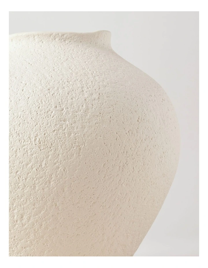 Peninsula Textured Ceramic Vase 21cm in Matte White image 4