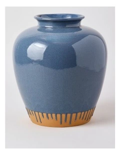 Nirimba Glazed Ceramic Vase 30cm in Blue