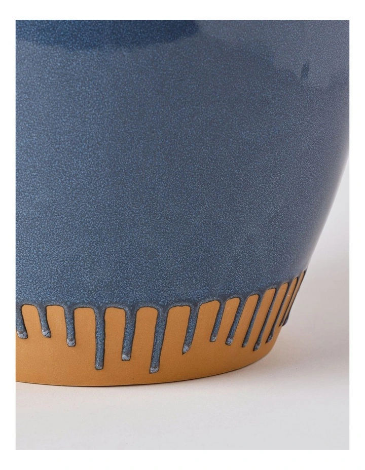 Nirimba Glazed Ceramic Vase 30cm in Blue image 3