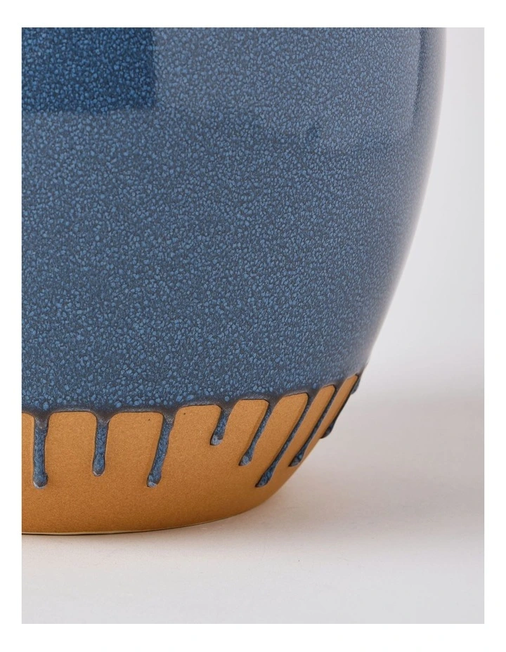 Nirimba Glazed Ceramic Vase 24cm in Blue image 3