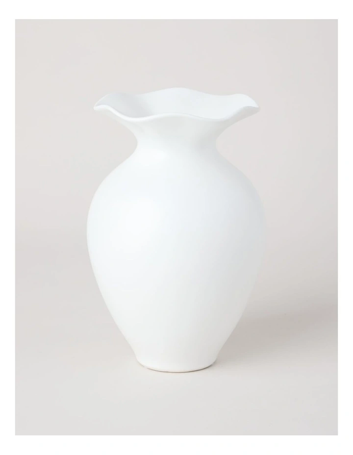 Posey Ceramic Vase 25cm in White image 1