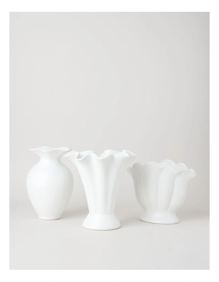 Posey Ceramic Vase 25cm in White image 3