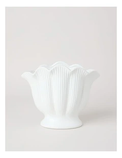 Posey Textured Ceramic Vase 20cm in White