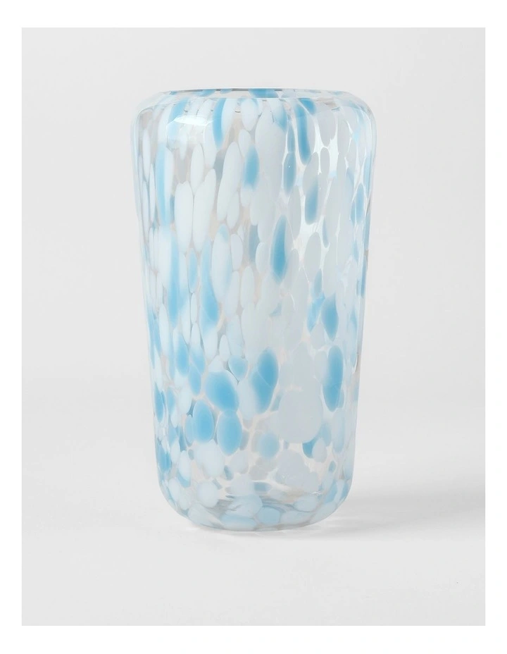 Confetti Glass Vase 30cm in Blue image 1