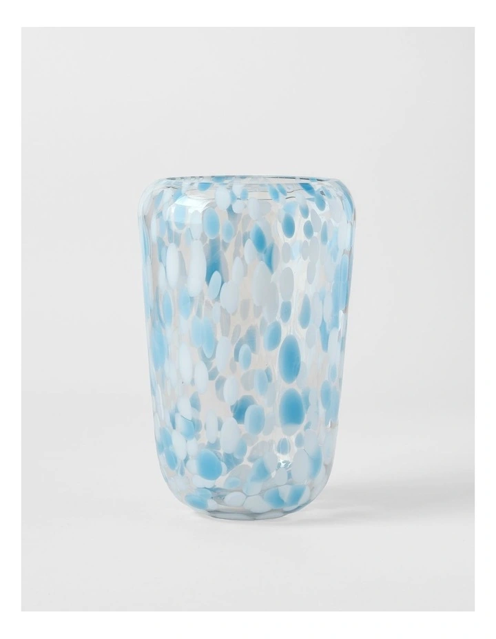 Confetti Glass Vase 25cm in Blue image 1