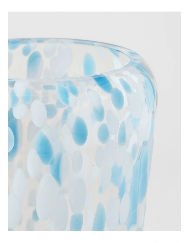 Confetti Glass Vase 25cm in Blue image 3