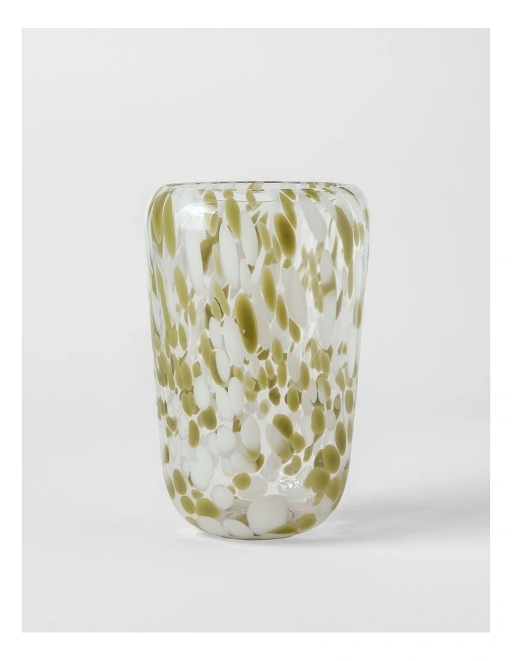 Confetti Glass Vase 25cm in Green image 1